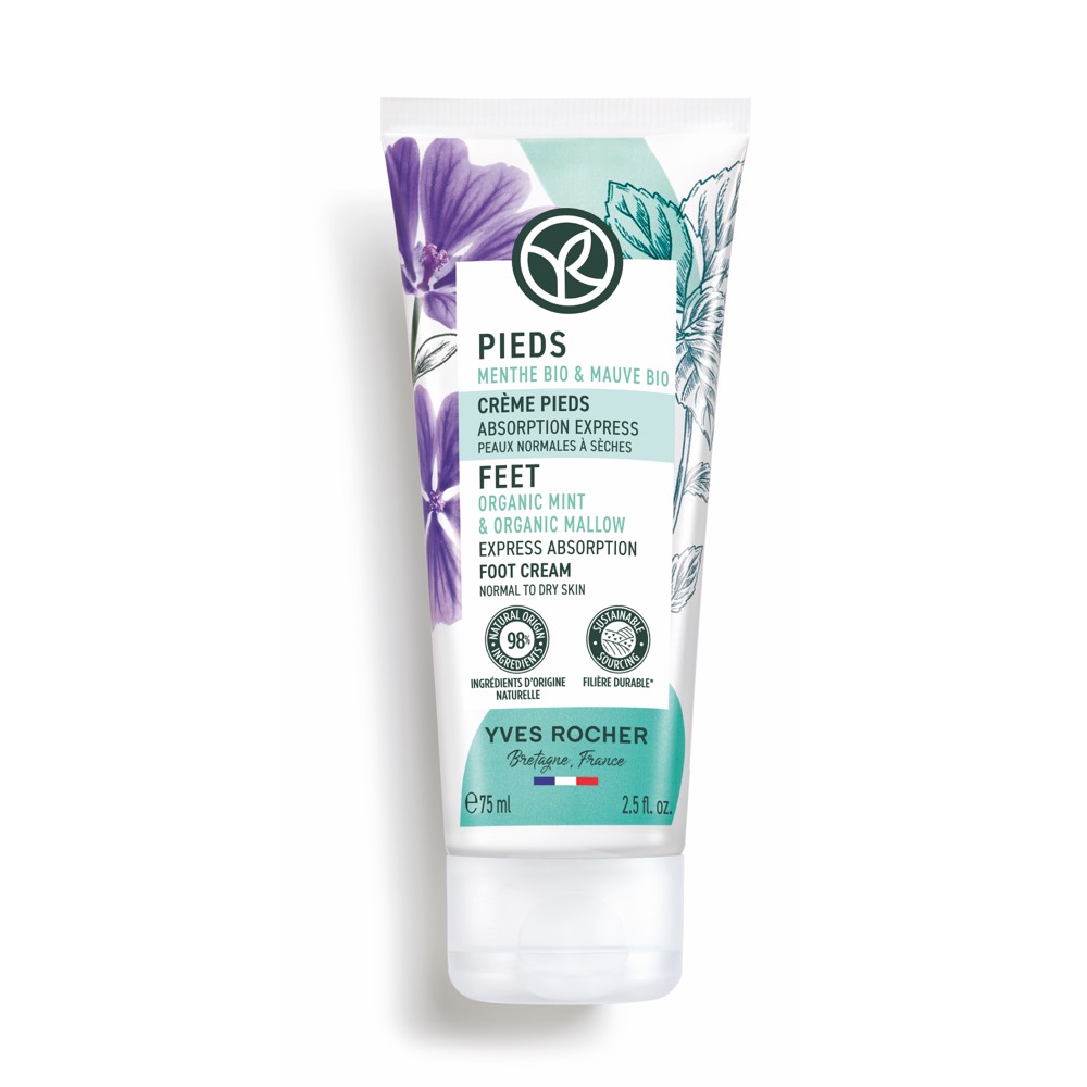 Crиme Pieds Absorption Express, Menthe Bio & Mauve Bio